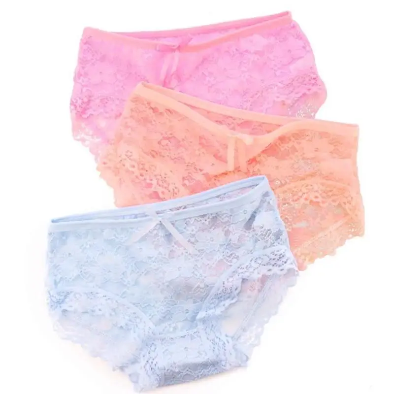 

5Pc Random Color Transparent Low Waist Cotton Crotch Women Underwear Lingerie Girls Panties
