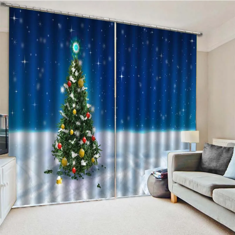 Рождественские украшения для дома 3D затемняющие оконные шторы гостиной спальни