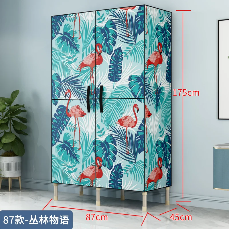 

Simple Wardrobe Fabric Cloth Wardrobe Steel Pipe Thickening Simple Modern Economic Steel Frame Assembly Wardrobe