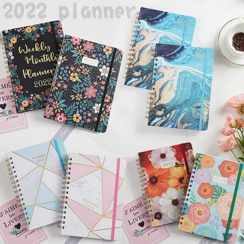 

2022 New A5 Notebook Flower Schedule Week Plan Coil This Day Plan Book Weekly Monthly Plan Diary Organizer School Stationery