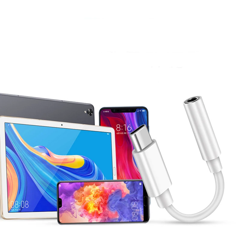 AUX адаптер для наушников с разъемом Type-C на 3 5 мм Huawei mate 20 P30 pro Xiaomi Mi 8 9 SE аудиокабель