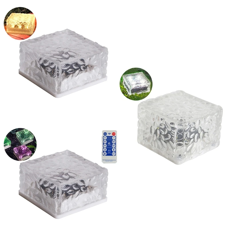 Светодиодный кубик льда на солнечной батарее напольный светильник с кристаллами