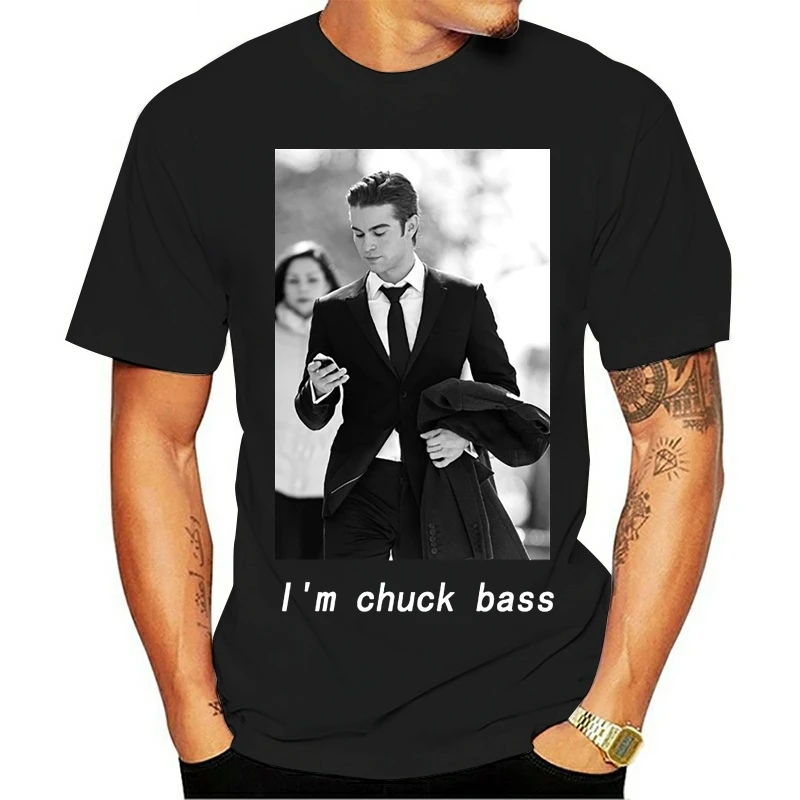 Я Чак Басс футболка знаменитости Сплетница Ed Westwick и Блэр Для мужчин T Shirt_100 -