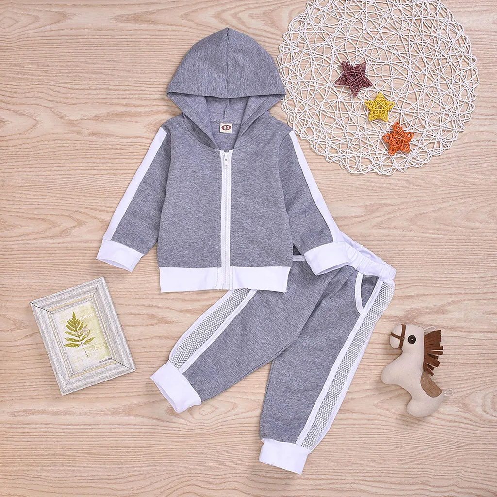 Одежда для маленьких девочек Осенние комплекты однотонные сетчатые спортивные