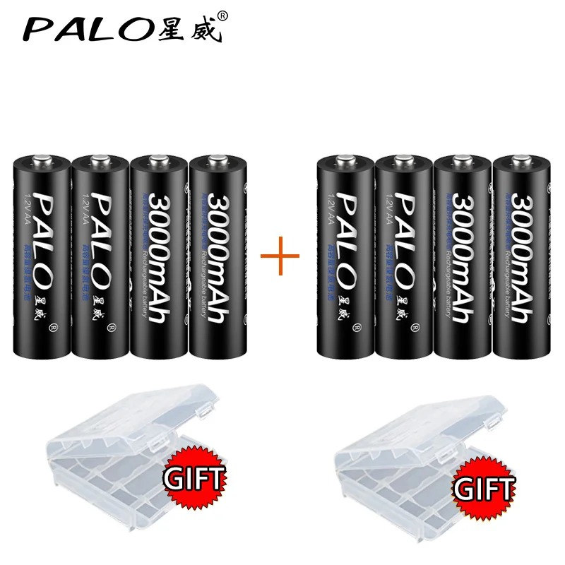 4 шт. AA батареи, перезаряжаемые батареи 1,2 V AA 3000mAh Ni-MH Предварительно заряженный аккумулятор 2A батареи для камеры фонарик - Цвет: 8pcs AA battery