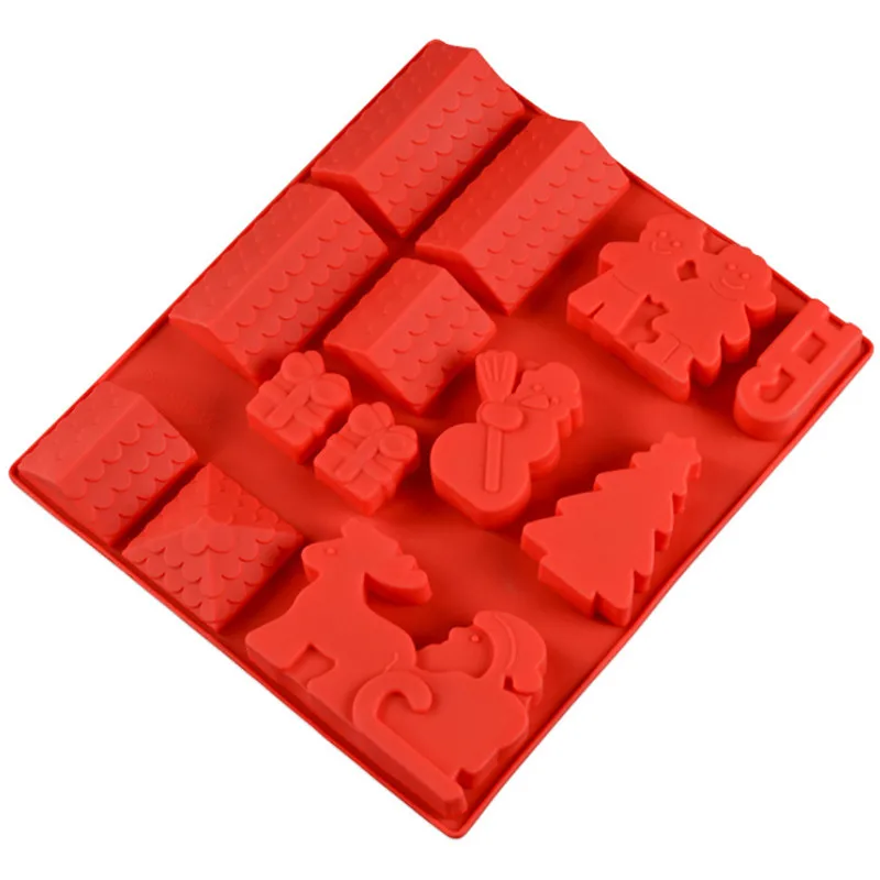 Силиконовая форма сделай сам 3D рождественская елка снеговик имбирный домик торт