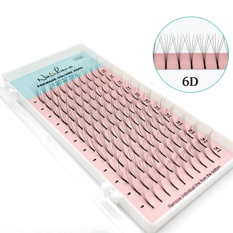 NATUHANA 15 чехлов 2D 6D готовые объемные вееры длинные Стволовые ресницы ручной работы