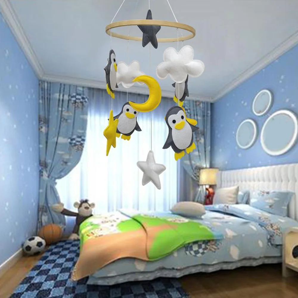 Милые Мультяшные животные ветряные колокольчики для детской кровати украшения