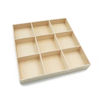 nine grid unfinished wood craft box unfinished wood box make your own gift jewelry box