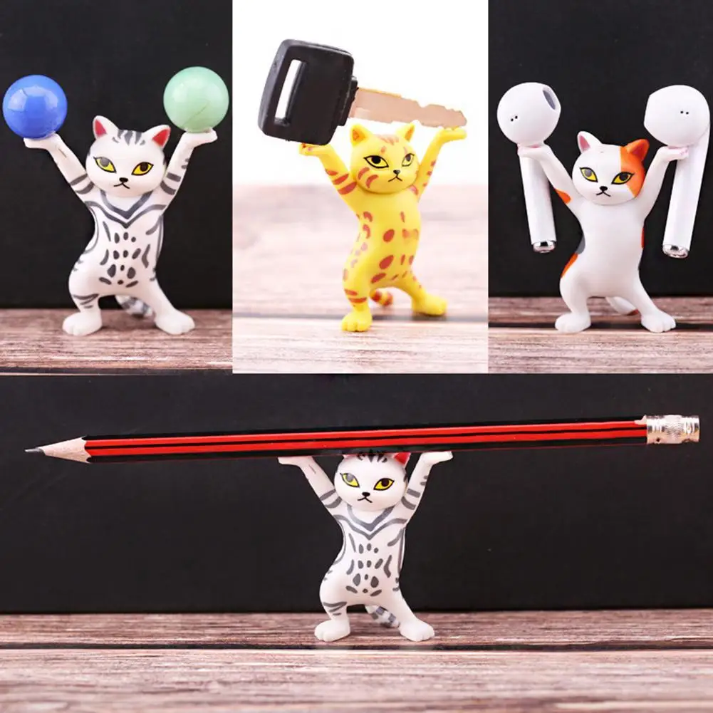 

5pcs/set Cute Pose Enchanting Cat Set Trendy Pose Cat Earphone Birthday Decorations Baking Lift Pen P9S4
