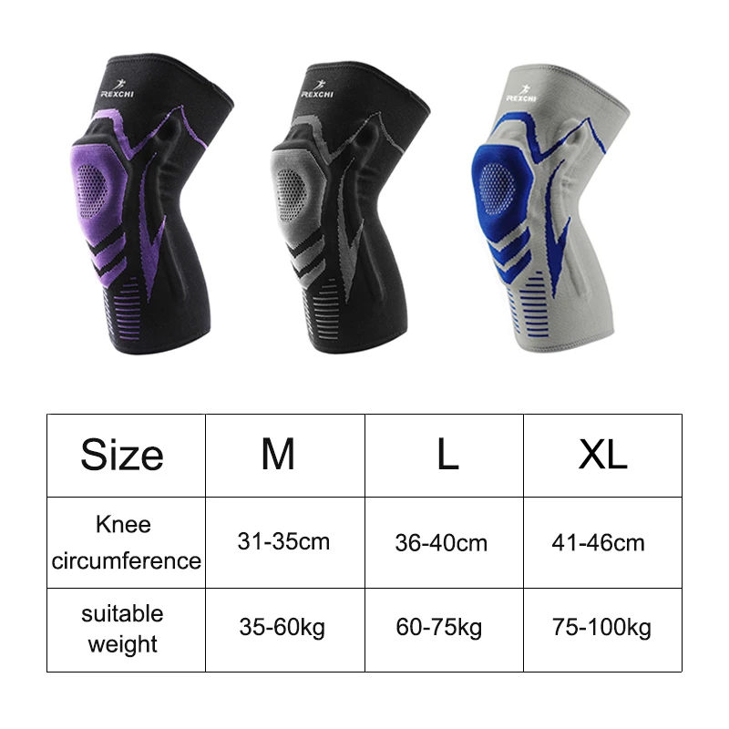 

Sports Knee Pads Basketball Elastic Non-slip Patella Brace Kneepad with Support Silicon Padded for Fitness Gear Protector