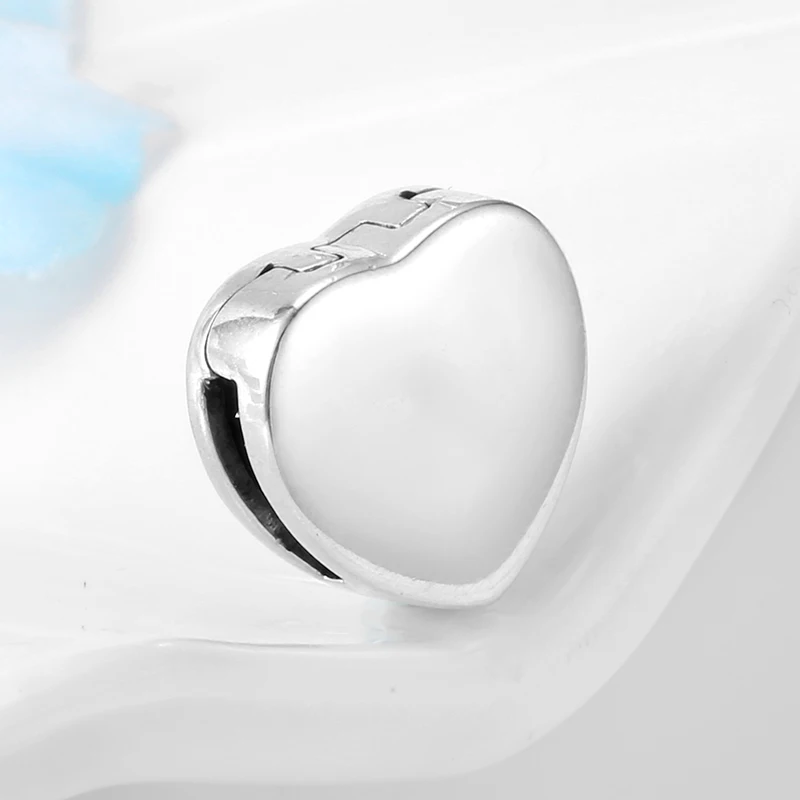 100% Real 925 Sterling Silver Eternal Love CZ Bow Red Enamel Heart Clips Beads Jewelry Making fit Reflection Charm Bracelets | Украшения и