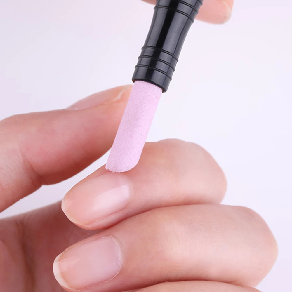 Double Headed Quartz Scrub Pen Cuticle Remover Pusher Trimmer Dead Skin Black Professional Nail Art Care Tool Fine Polish | Красота и