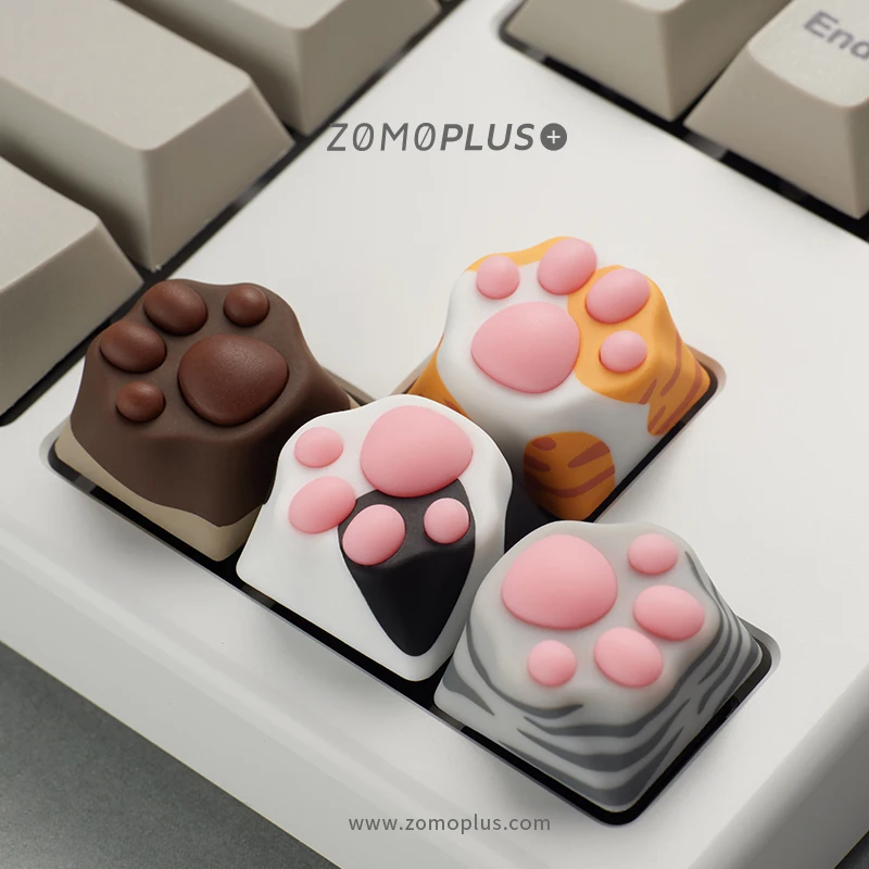 Колпачок для клавиш ZOMO PLUS Kawaii в виде кошачьей лапы, многоцветный, из АБС и силикона, колпачок для механической клавиатуры, корова, кот, Сиамский кот, американский