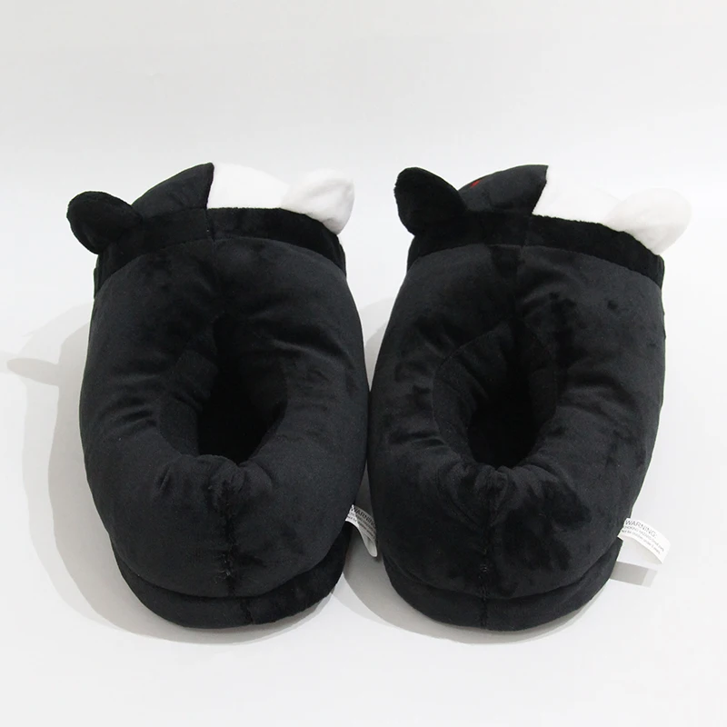 2021 Plush Soft Slippers Women Men Monokuma Kigurumis Black White Animal Bear Home Shoes Cartoon Cute House Slipper Big Size 42