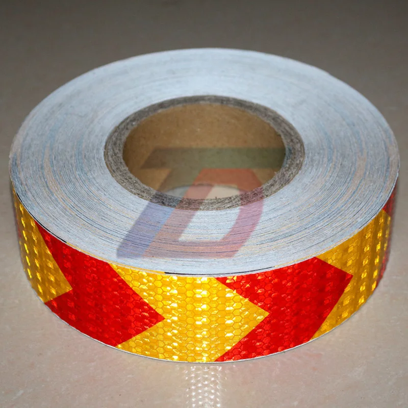 5 см * 20 м в красном и желтом цветах стрелка решетка светоотражающая лента Стикеры