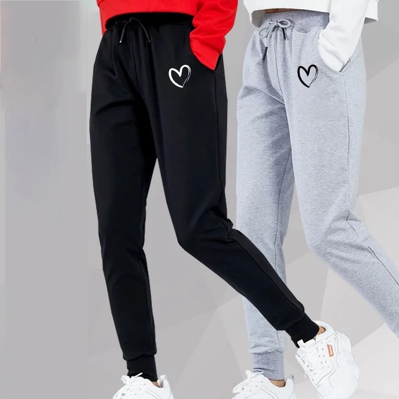 Женские спортивные брюки унисекс штаны для бега с принтом Love повседневные