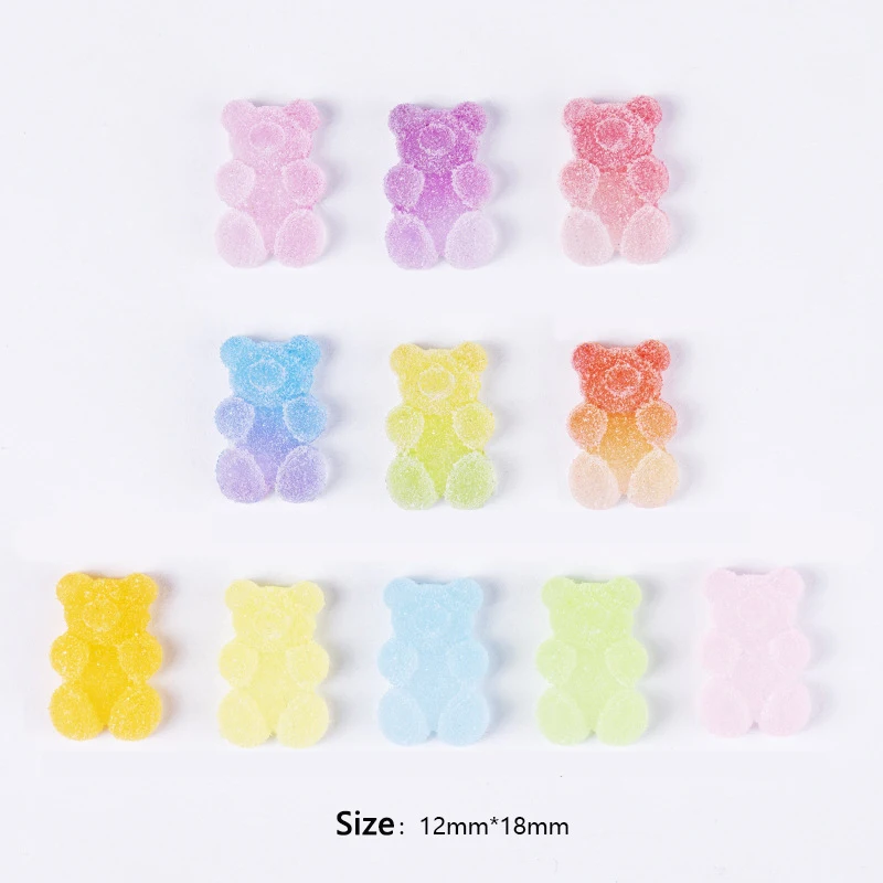 20pcs soft gummy bear candy resin charms for earring necklace bracelet phone case pendants diy jewelry making accessories free global shipping