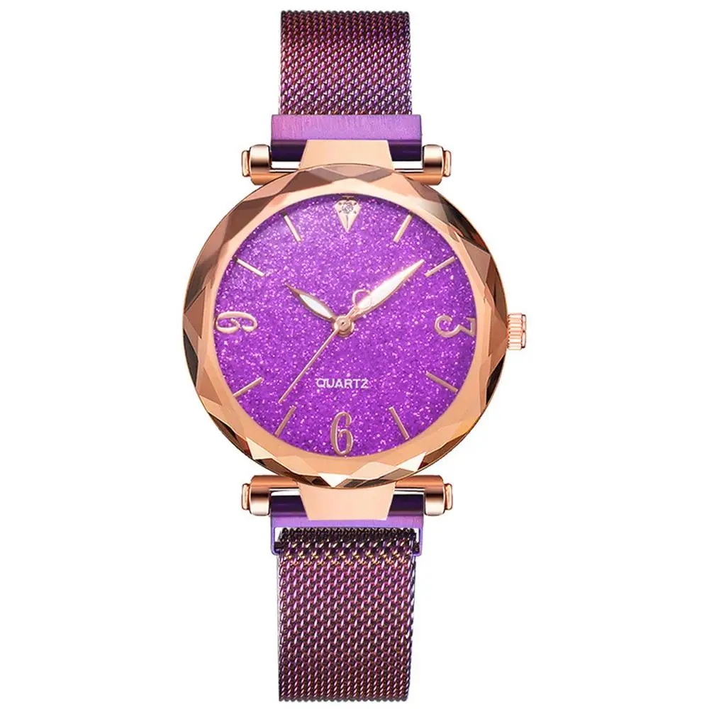

Women Watches Rose Gold Women Watch Top Brand Luxury Magnetic Starry Sky Lady Wrist Watch Mesh Female Clock Fashion