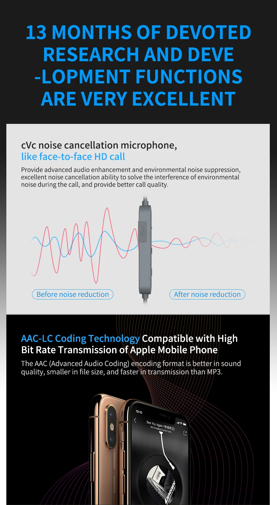 KZ беспроводной Bluetooth кабель 5,0 APTX HD обновление провод модуля с 2PIN для KZ ZS10 Pro/ZST/AS06/AS10/AS16/ZSN PRO ZSX C10