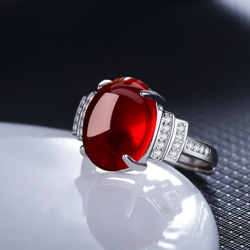 Женское кольцо с агатом Anillos Yuzuk открытое Винтажное из стерлингового серебра 100%