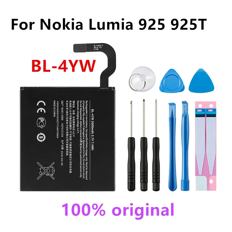 

Original BL-4YW 2000mAh Replacement Battery For Nokia Lumia 925 925T BL4YW Li-Polymer Batteries +Tools