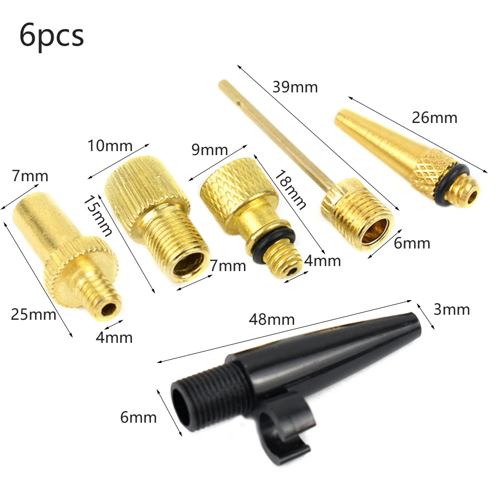 

1 Bicycle Valve Adapters Set Inflator Pump Nozzle Kit Air Hose Tire Inflatable Tube Needle Bike Pump Accessory Outdoor