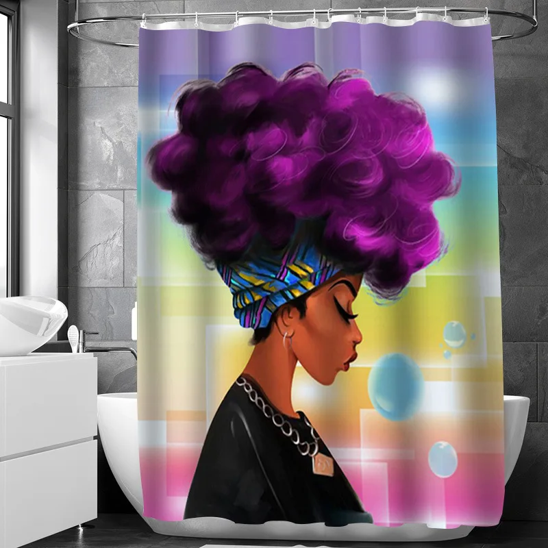 

African American Women Shower Curtains High Quality Bathroom Curtain Waterproof Mildew Proof Shower Curtain In The Bathroom
