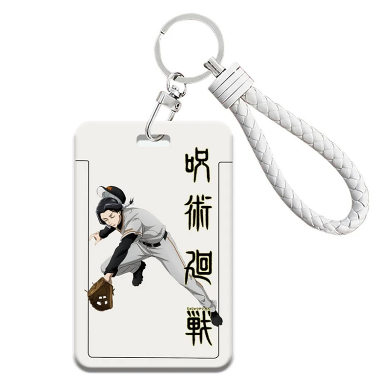 

Anime Jujutsu Kaisen Cartoon Printed Gogou Satoru Bus Bank Card Holder Student Keychain Card Case Ptotector With Key Chain Rope