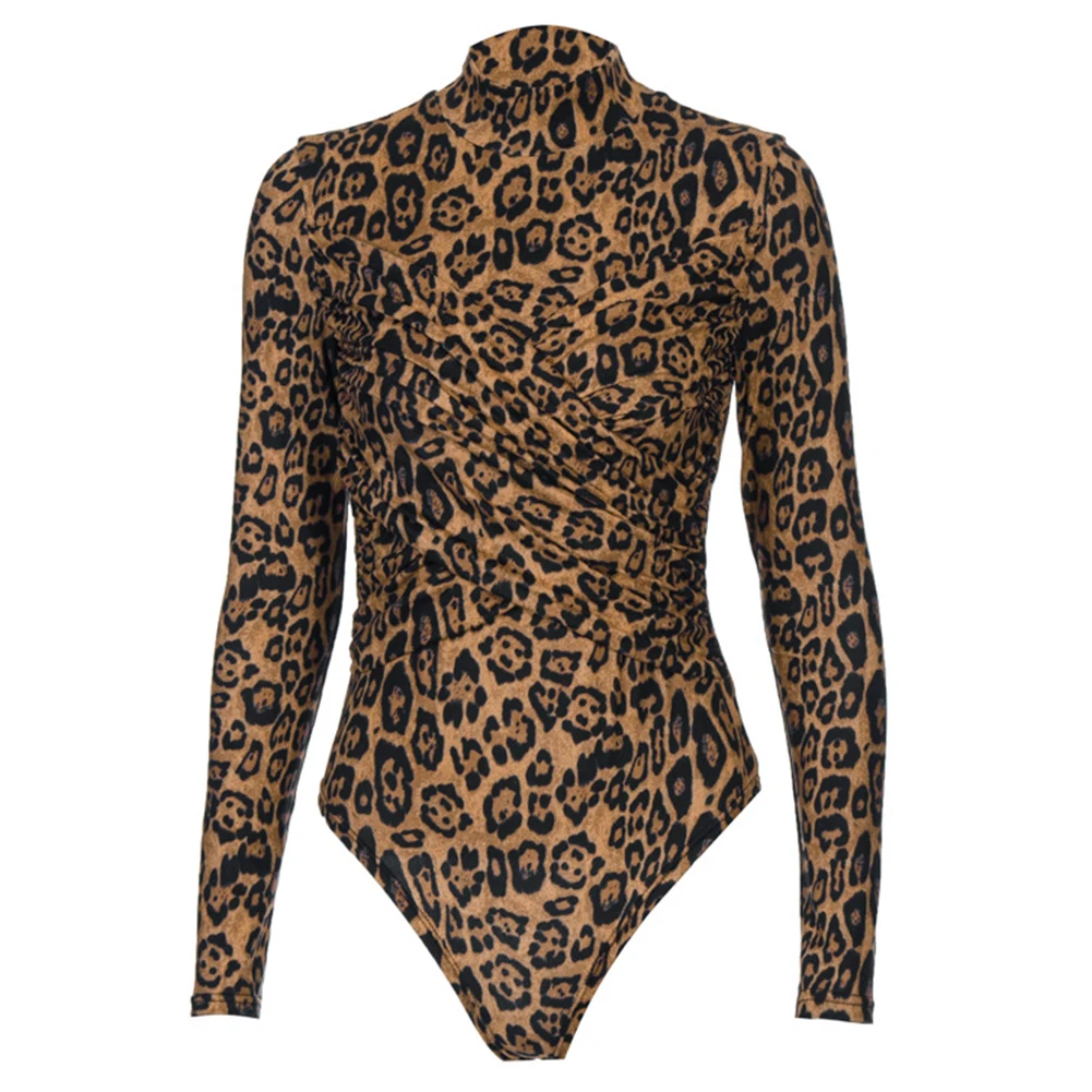

2019 Summer Sexy Women Leopard Bodysuit High Cut Leotard Thong Clubwear Bodycon Jumpsuit Bodys Romper Tops Overalls For Women