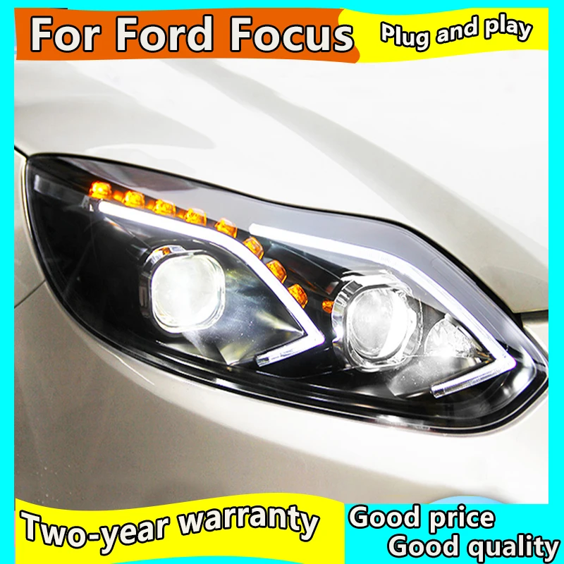 Автостайлинг для Ford Focus фары s 2012-2014 светодиодный светильник фокусировки