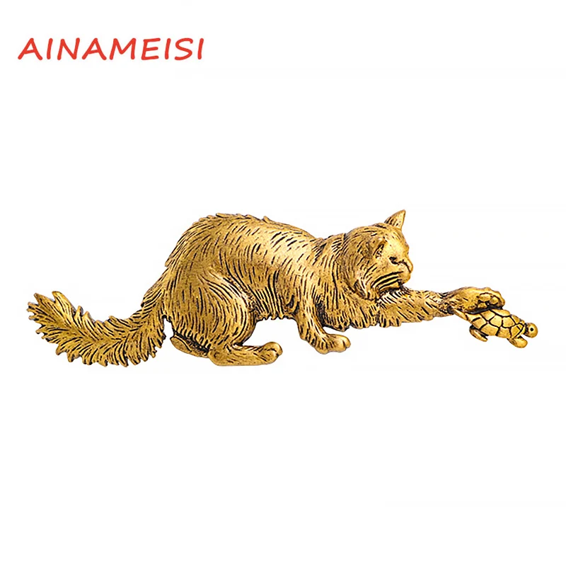 

AINAMEISI Fashion Retro Cat Brooch Personality Animal Pin Party Gift Suit Jacket Accessories Men And Women The Same Brooch Jewel