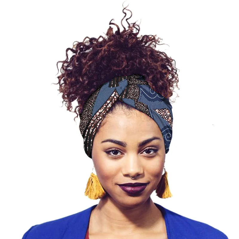 

African Scarf Women Fashion Print Hair Band Wrap HeadBand Nigerian Girl Turban Headtie Ankara Costume Rich Bazin Dashiki Clothes