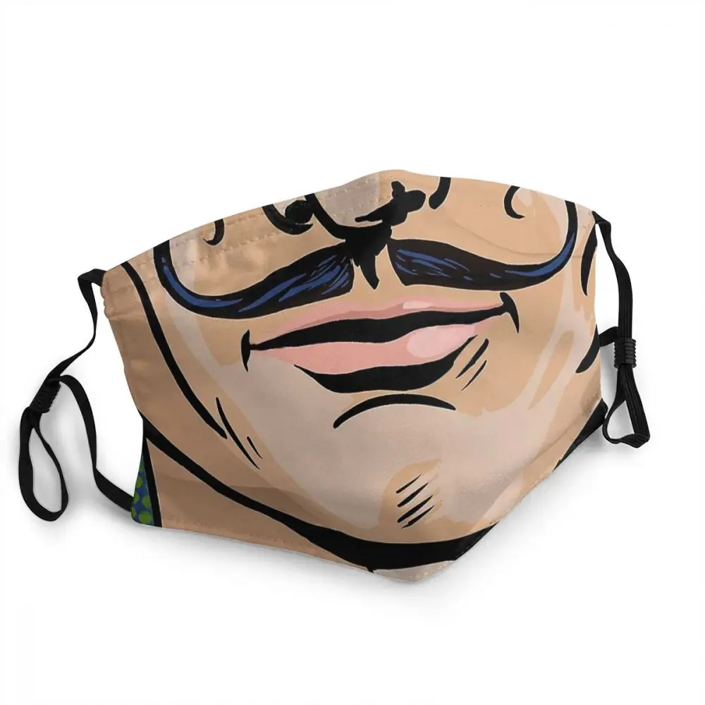 

С принтом "поп-арт" смешные усы Для мужчин Для женщин Для мужчин Non-одноразовая маска для лица против дымки анти пыли Защитная крышка респира...