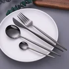 Зеркальный нож для масла и столовый набор из вилок из нержавеющей стали, черный набор чайных ложек столовый набор, палочки для суши