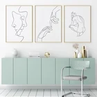 Абстрактная линия, холст, живопись, черно-белая стена, искусство, минималистичный принт, скандинавский плакат, женщина, боди, картина, современный декор для гостиной