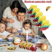 1pcs plastic wave shape burritos stands taco display racks holders mexican food rack shells hot dog holder stand cake pan