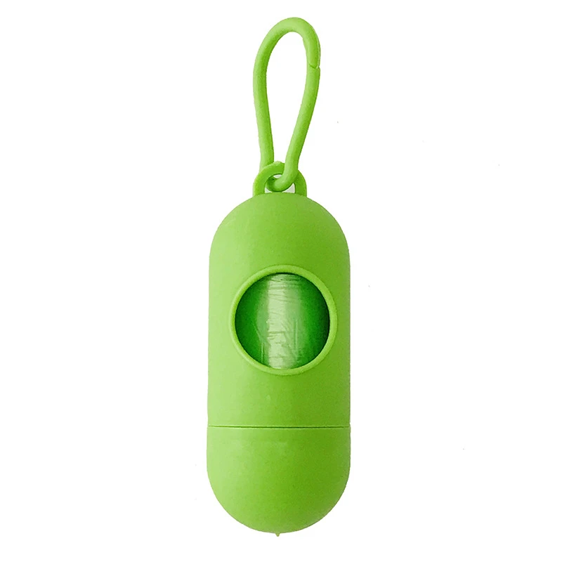 green 1 шт., практичная для домашней Собаки Сумка для какашек, Диспенсер, держатель мусора, диспенсеры+ сумки для какашек, Набор домашних животных, собак, товары для уборки мусора - Color: green