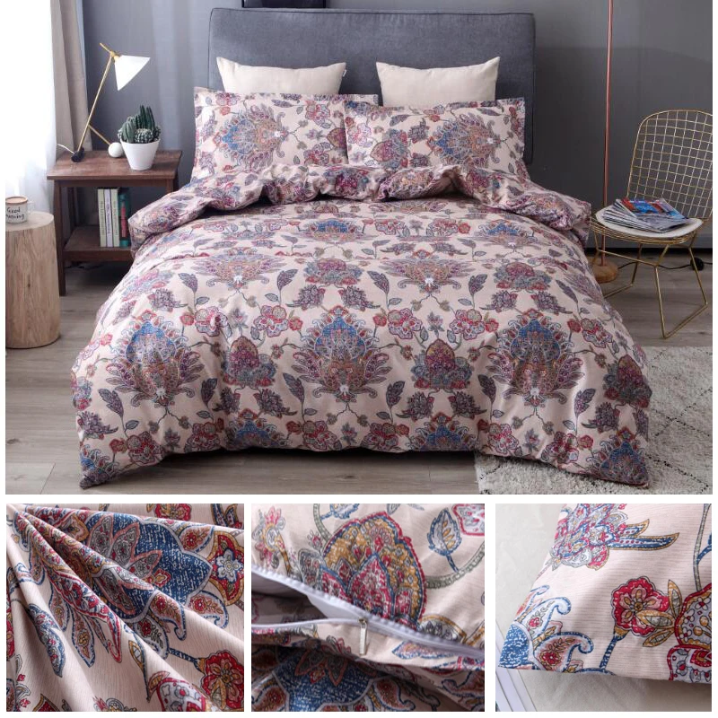 Новый комплект пододеяльников из полиэстера с цветочным дизайном 1 пододеяльник