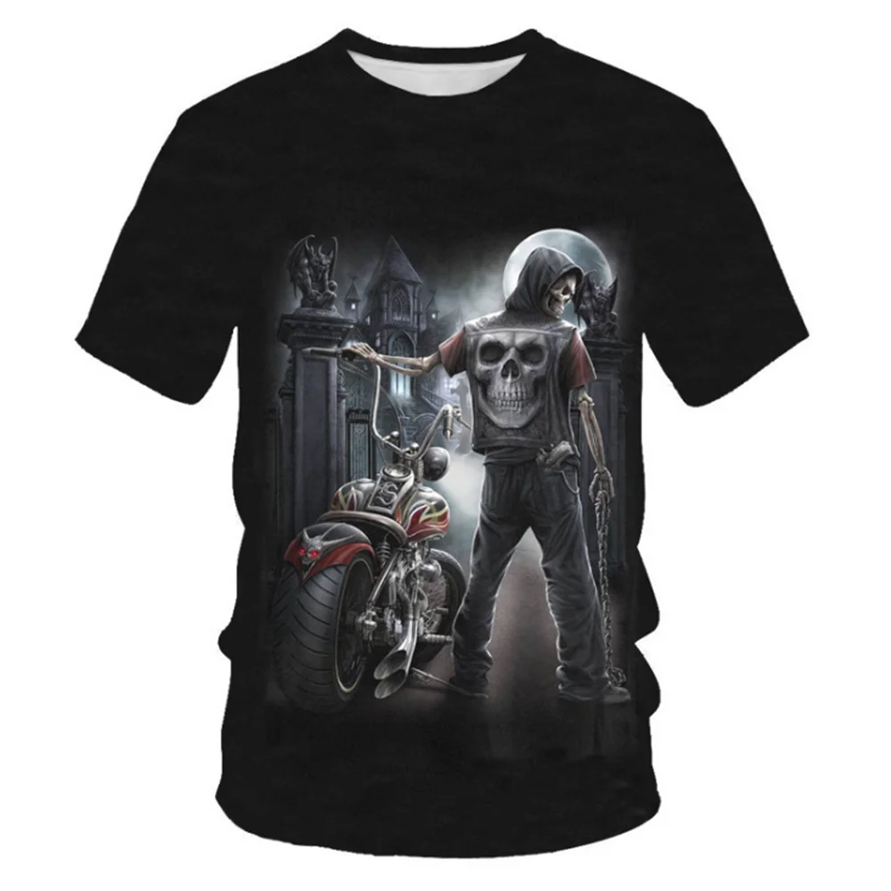 

Skull T-shirt Skull T-shirt Gothic Shirt Punk T-shirt 3D T-shirt Anime Male Style
