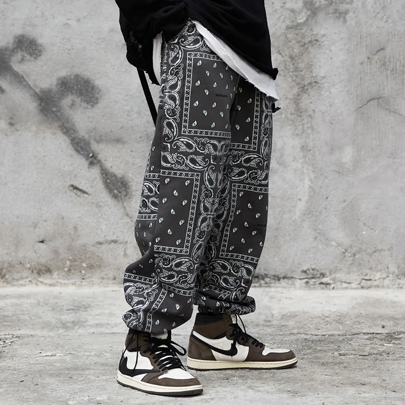 Флисовые Мужские штаны с принтом смайлика Пейсли забавные шаровары в стиле хип