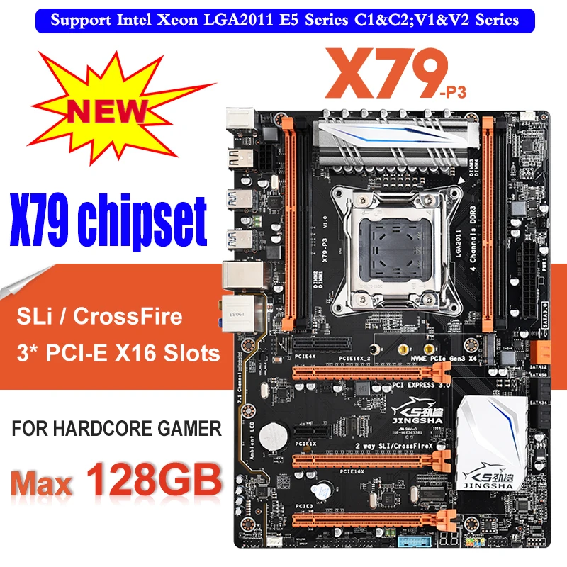 X79 двойной процессор Материнская плата LGA 2011 E-ATX USB3.0 SATA3 PCI-E 3,0 с двойной процессор Xeon материнская плата с M.2 слотом dual Giga LAN