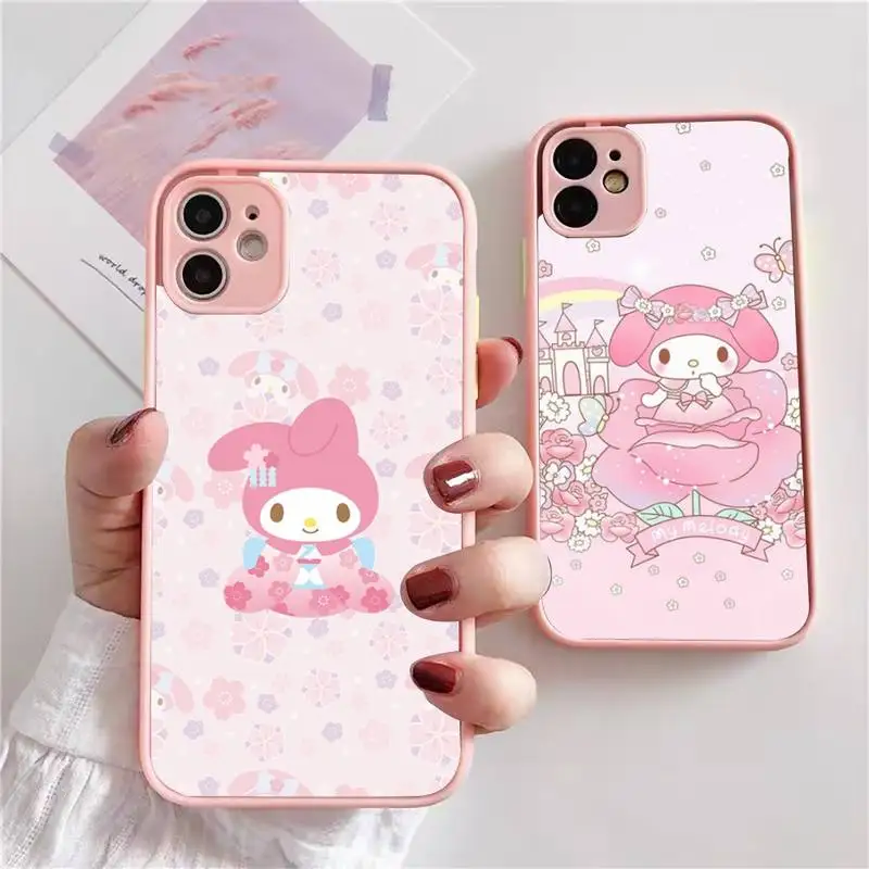 

Cute Cartoon my melodys Phone Case For iphone 13 12 11 xr xs x 7 8 pro max Plain Soft TPU Silicone Clear Case Cover
