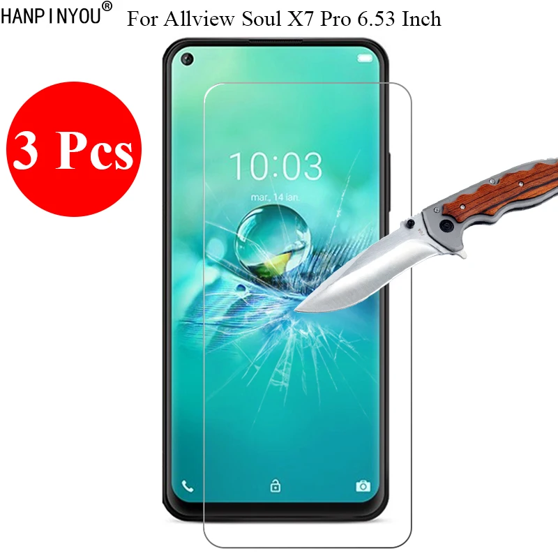 

3 Pcs/Lot New 9H 2.5D Tempered Glass Screen Protector For Allview Soul X7 Pro 6.53" Protective Film + Clean Tools