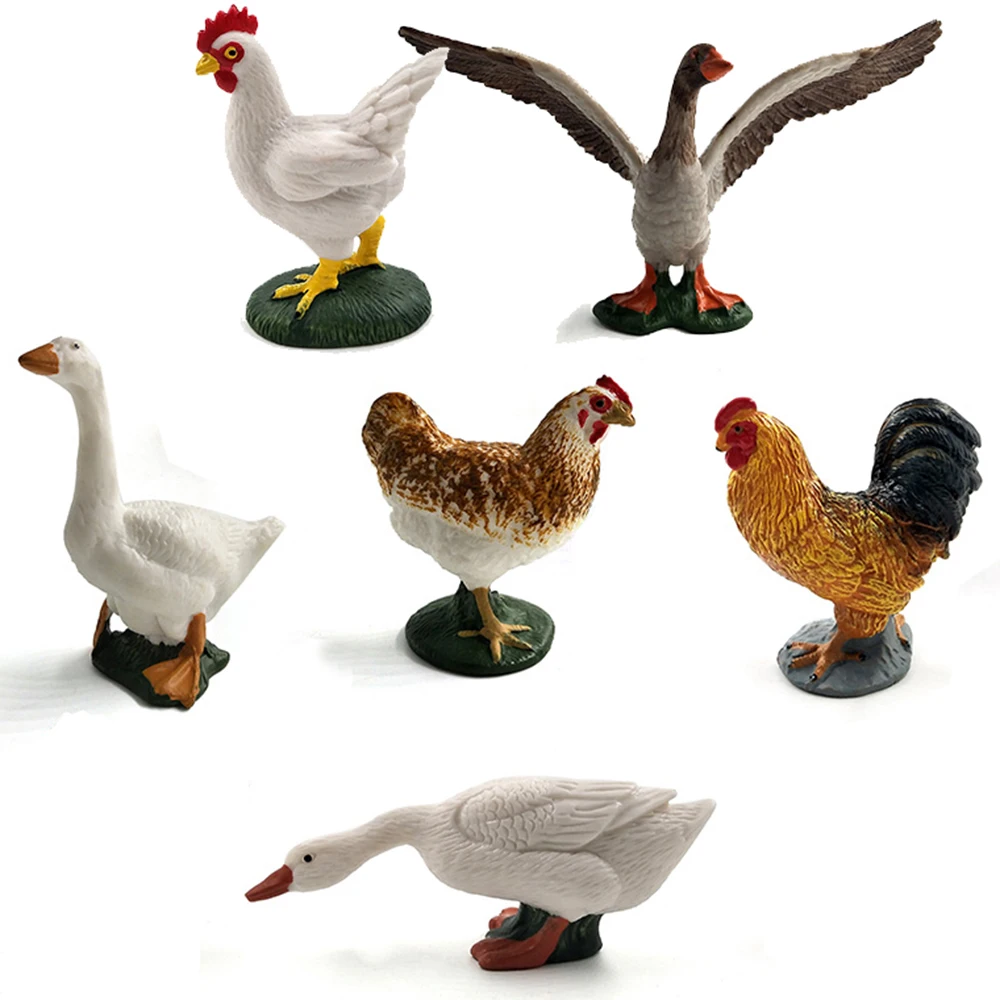 Имитация курицы утки фигурки гуся модель животного на ферме домашний декор