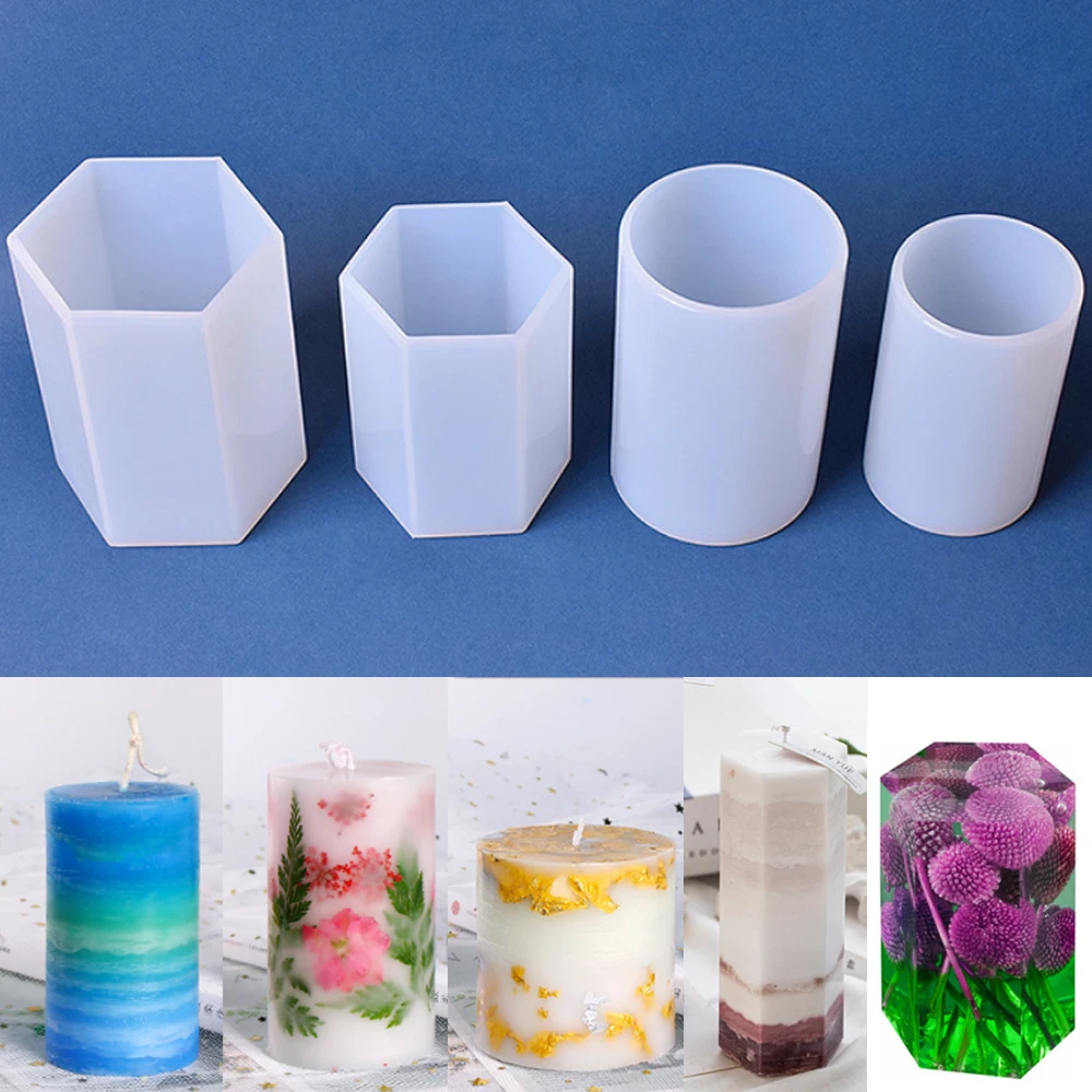 

Candle Silicone Mold For Aromatherapy Candle Making Simple Geometric Cylinder Resin Mold DIY Handmade Scented Candle for Wedding