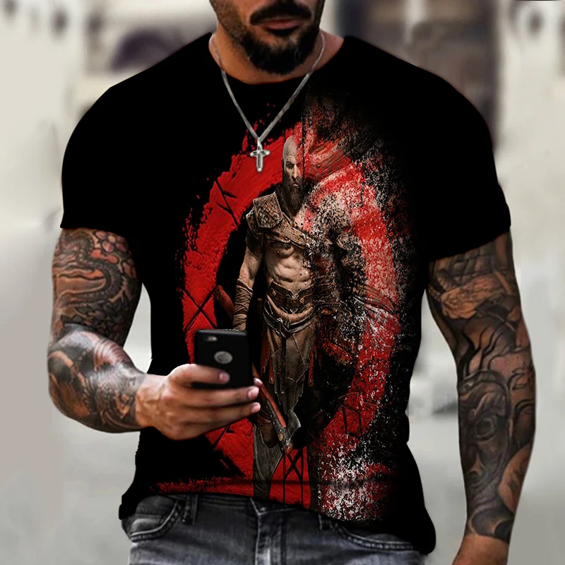 2021 Высококачественная Мужская футболка с 3D-принтом Ares для видеоигр модная