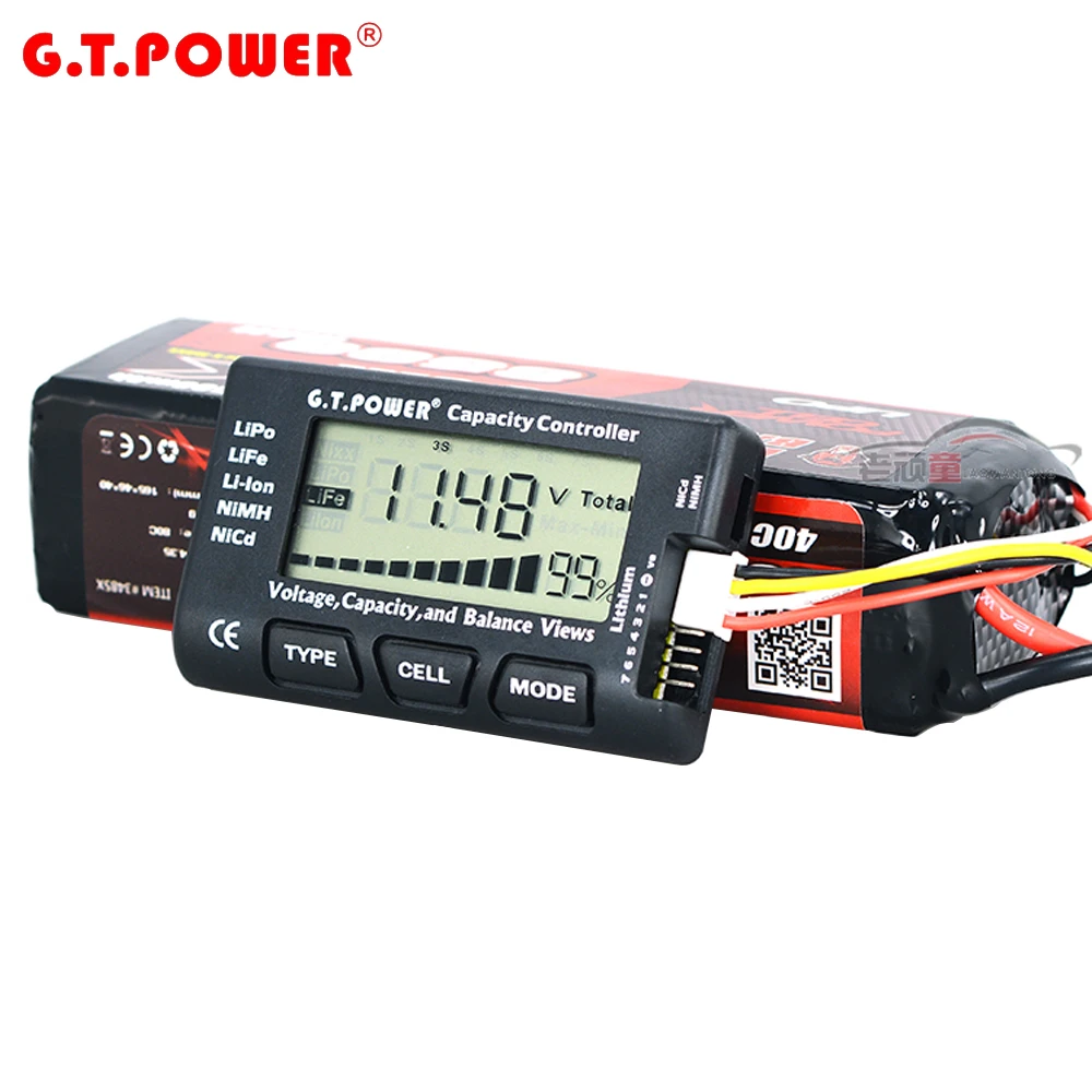 1 шт. G.T.Power 2-7S цифровой тестер емкости аккумуляторов для RC LiPo LiFE Li-Ion NiMH Nicd Батарея