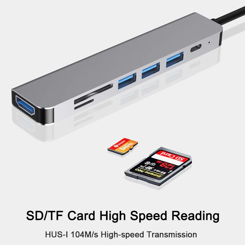 Устройство для чтения карт памяти TRUMSOON Type C к гигабитной RJ45 Lan HDMI совместимый VGA USB 3