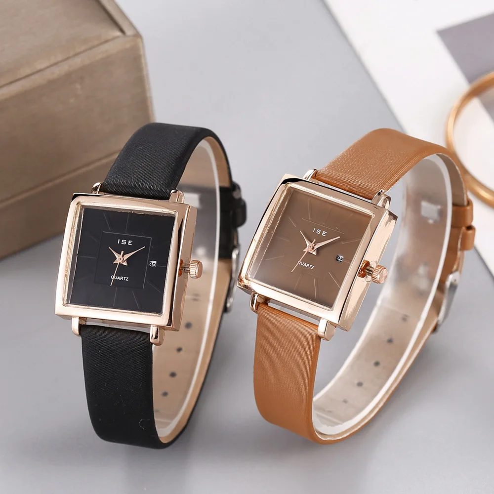 

2021 Fashion New Women Watches Ladies Luxury Brand Leather Casual Quartz Calendar Square Watches For Women Relogio Feminino